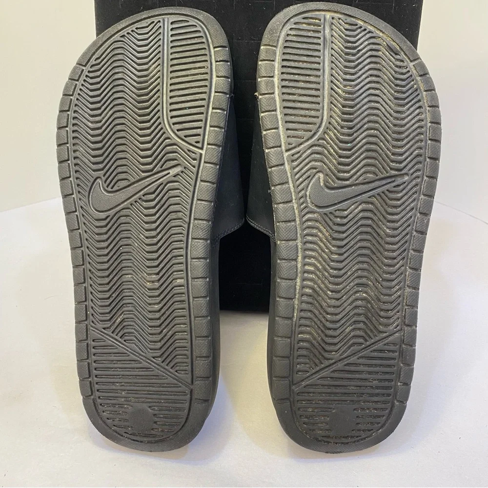 Nike Benassi JDI Slide Sandals Black Rose Gold Logo US 6 Comfort Slides